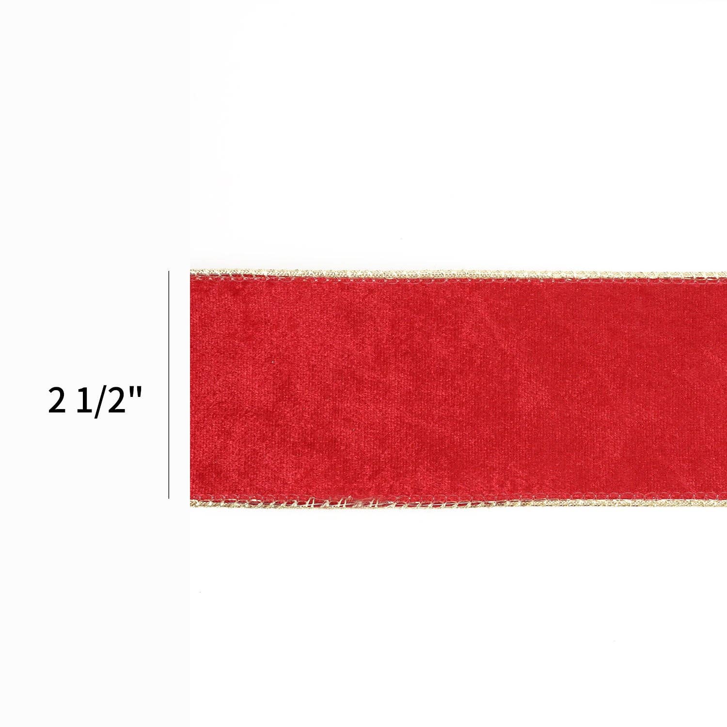 2 1/2" Reversible Velvet/Lurex Wired Ribbon | Scarlet/Gold | Ammons Home Decor