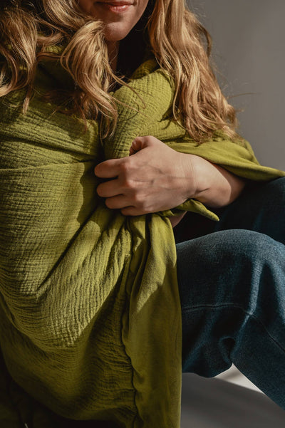 The Cozy: Organic Cotton Blanket: Green