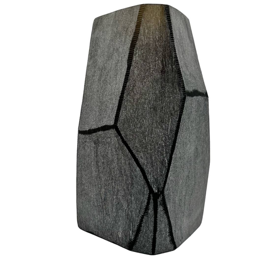Decorative Handmade Glass Modern Vase in Grey: Large (13 in height) *