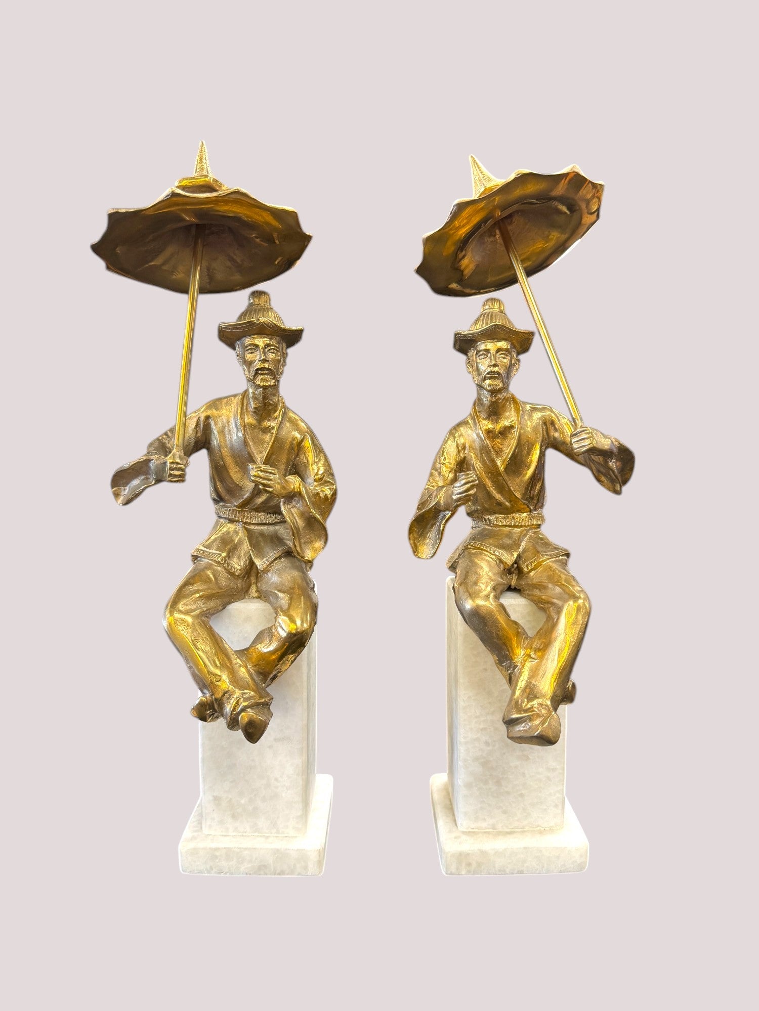 Williamsburg "Bohea" and Hyson" Brass Sculptures
