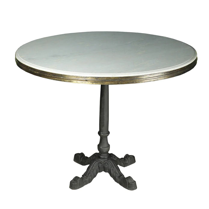 Avignon Bistro Table with Marble, Round by Blue Ocean Traders