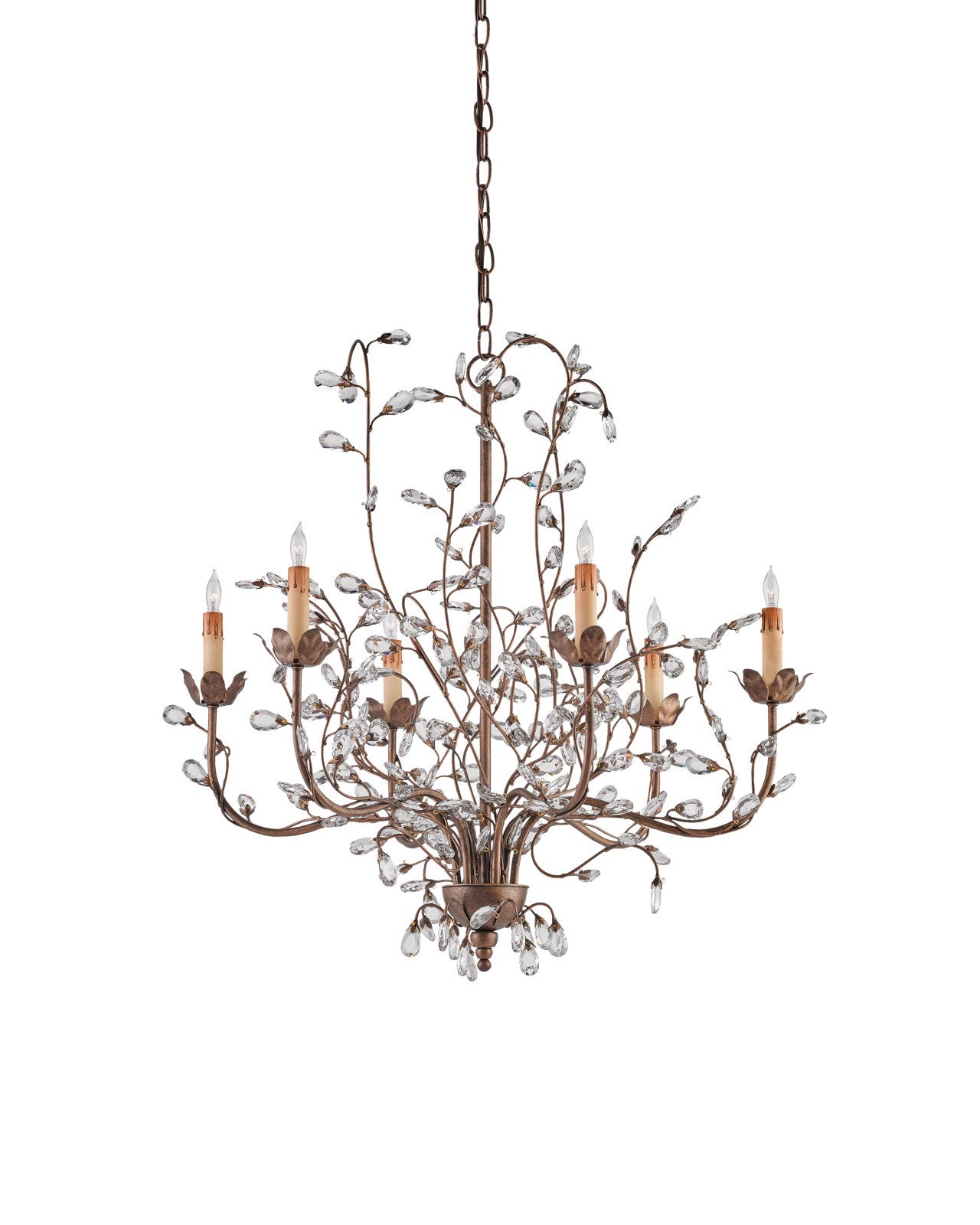 Crystal Bud Medium Gold Chandelier by Currey & Co. *