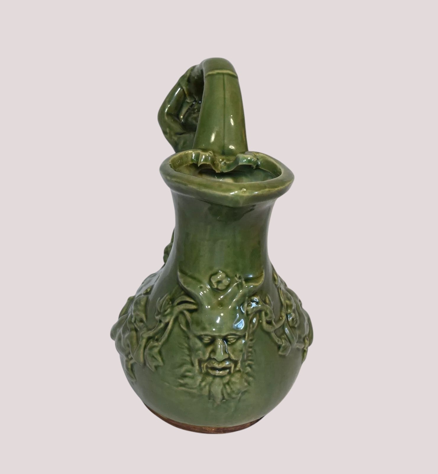 SHI WAN WARE Chinese Ceramic Pottery Vase Pitcher Mermaid Cherub Devil Gargoyle