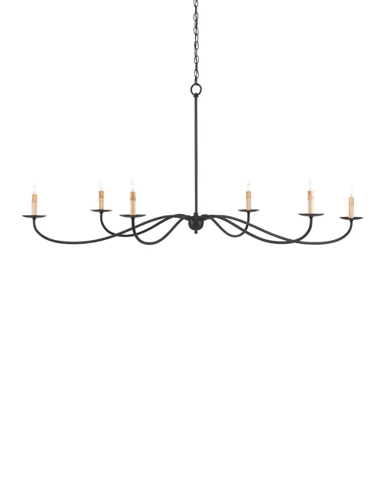 Saxon Large Black Chandelier by Currey & Co.