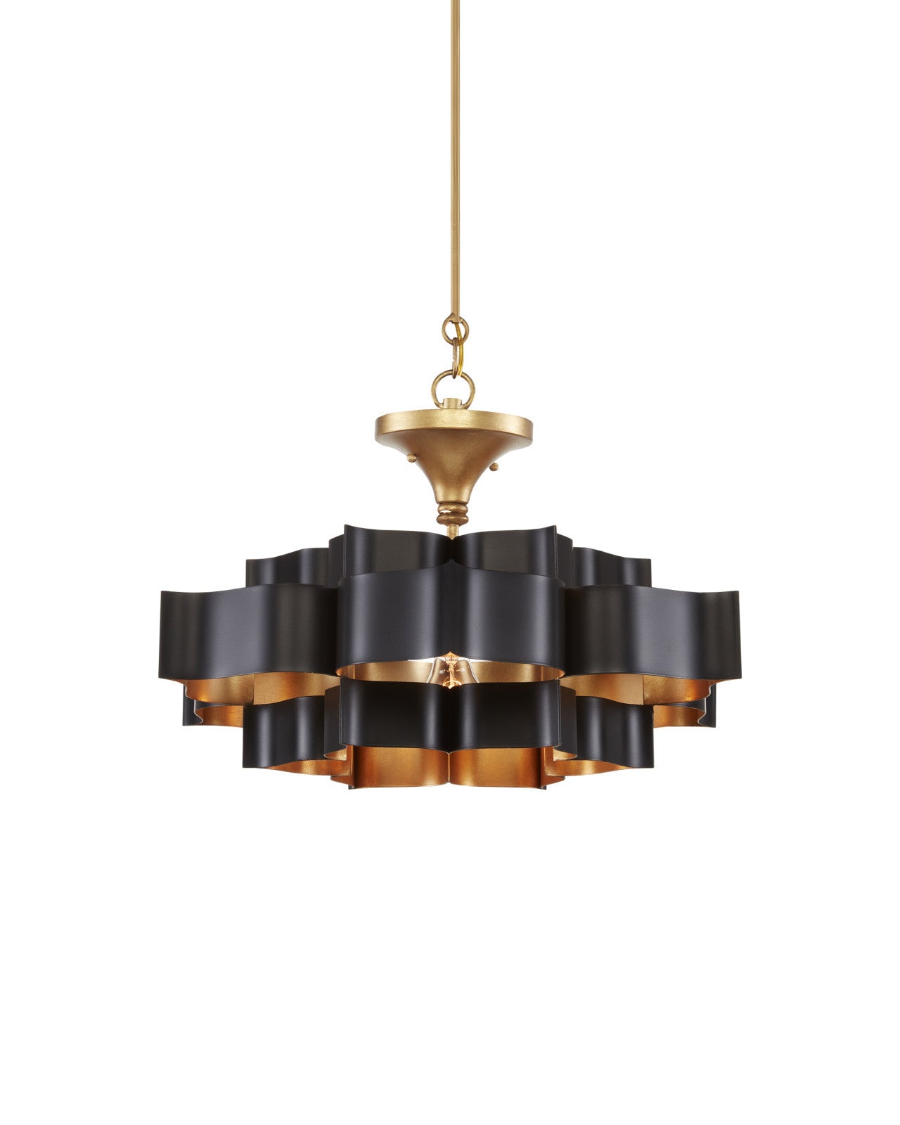 Grand Lotus Small Black Chandelier by Currey & Co. *